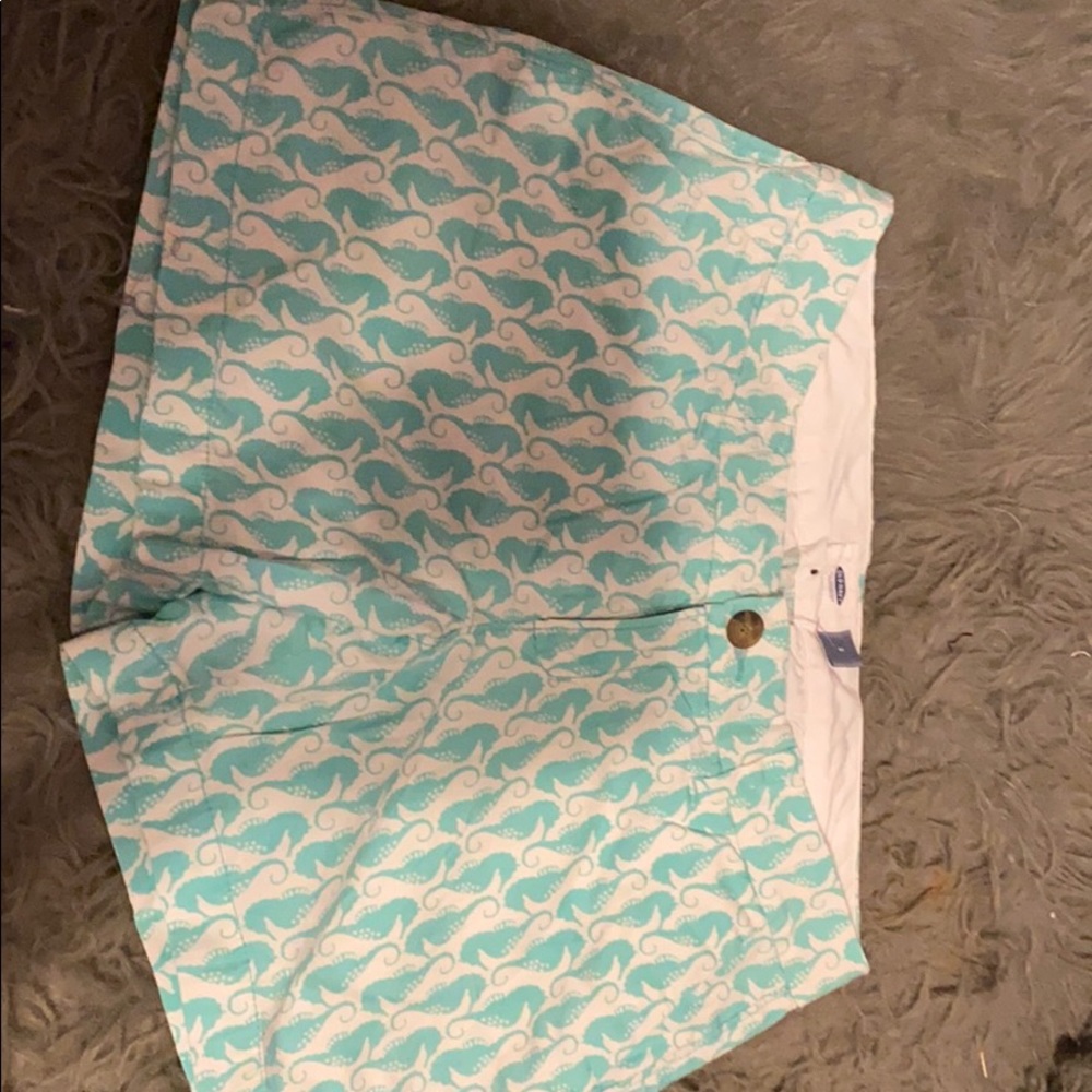 Old navy seahorse print teal